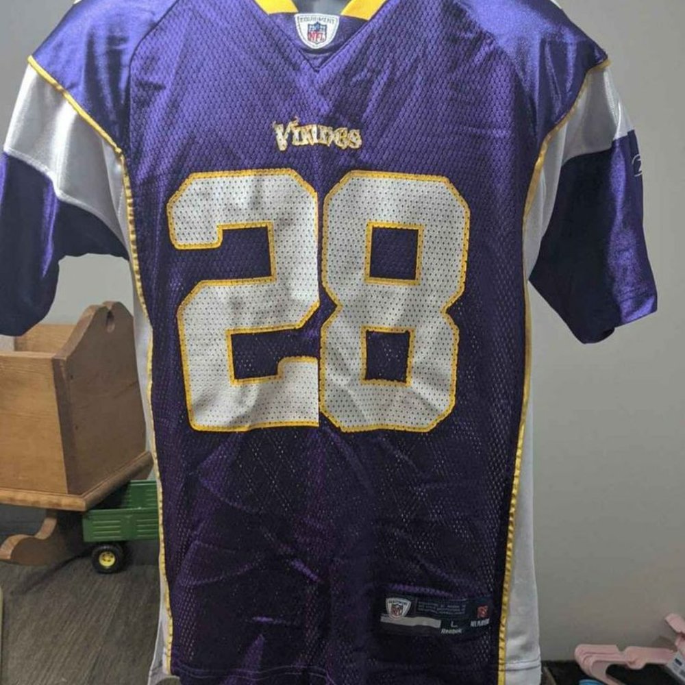 Reebok Vikings #28 Peterson Youth Large Jersey